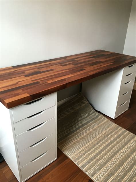 ikea desk wood|More.